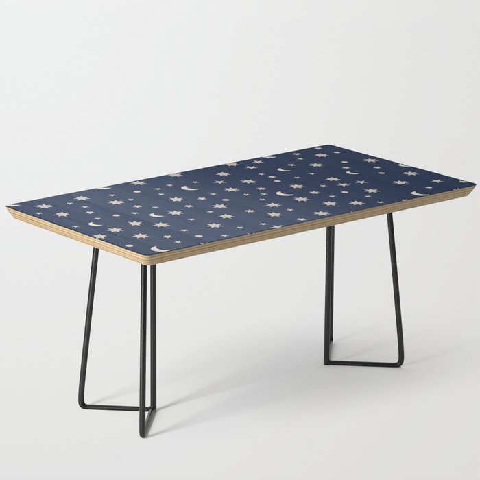 Moon Stars Pattern - Dark Blue Coffee Table Gallery Image 1