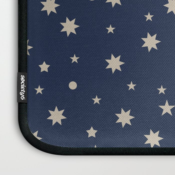 Moon Stars Pattern - Dark Blue Laptop Sleeve Gallery Image 3