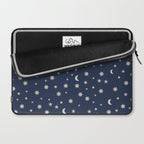 Moon Stars Pattern - Dark Blue Laptop Sleeve Gallery Image 2