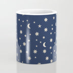 Moon Stars Pattern - Dark Blue Coffee Mug Gallery Image 4