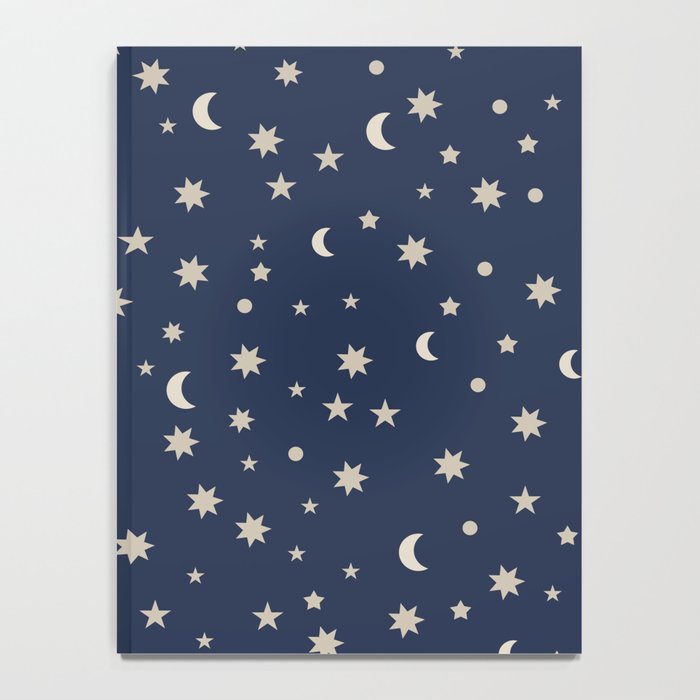 Moon Stars Pattern - Dark Blue Notebook Gallery Image 4