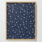 Moon Stars Pattern - Dark Blue Serving Tray Gallery Image 1