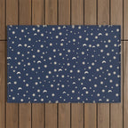 Moon Stars Pattern - Dark Blue Outdoor Rug Gallery Image 1