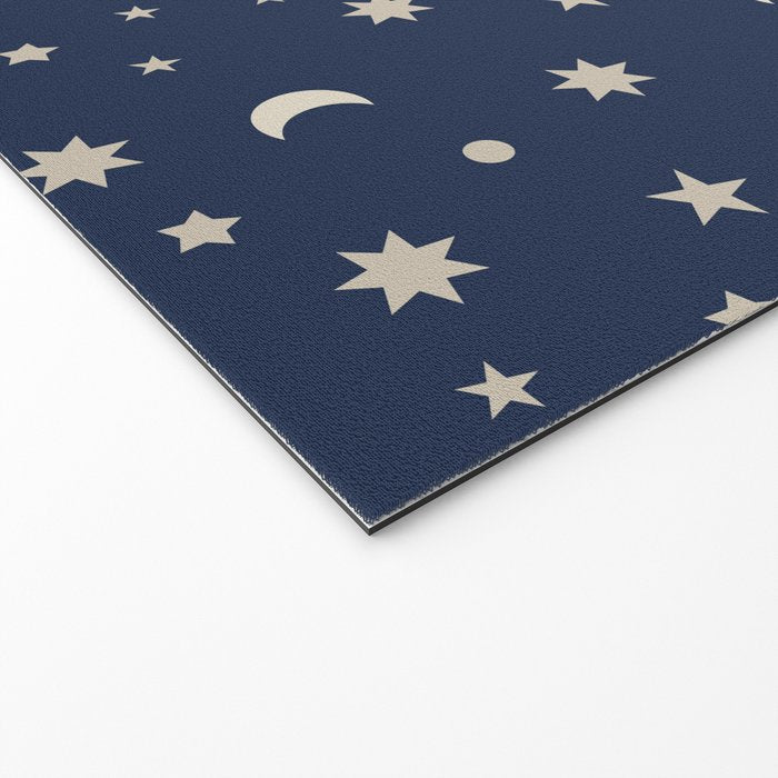 Moon Stars Pattern - Dark Blue Welcome Mat Gallery Image 2