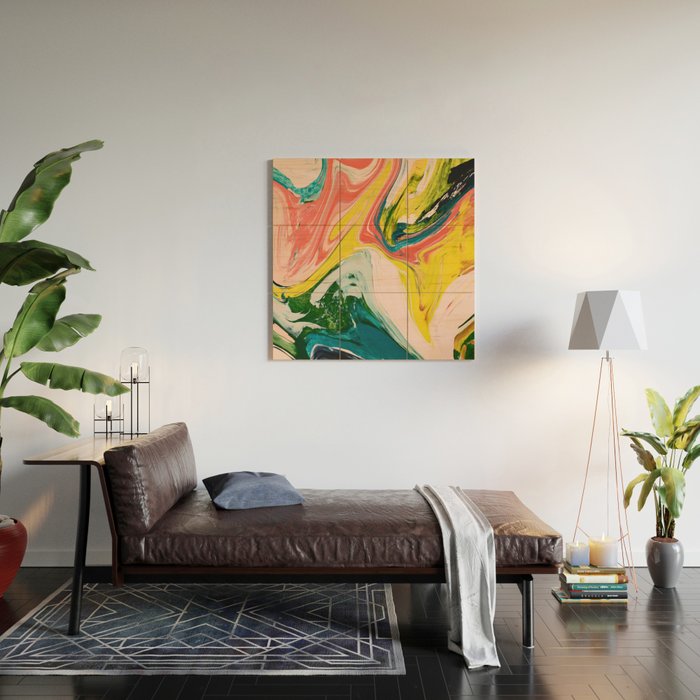 Revival: A colorful retro painting by Alyssa Hamilton Art   Wood Wall Art Gallery Image 2