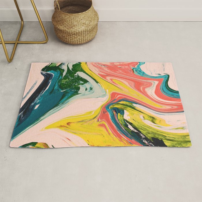 Revival: A colorful retro painting by Alyssa Hamilton Art   Rug Gallery Image 1