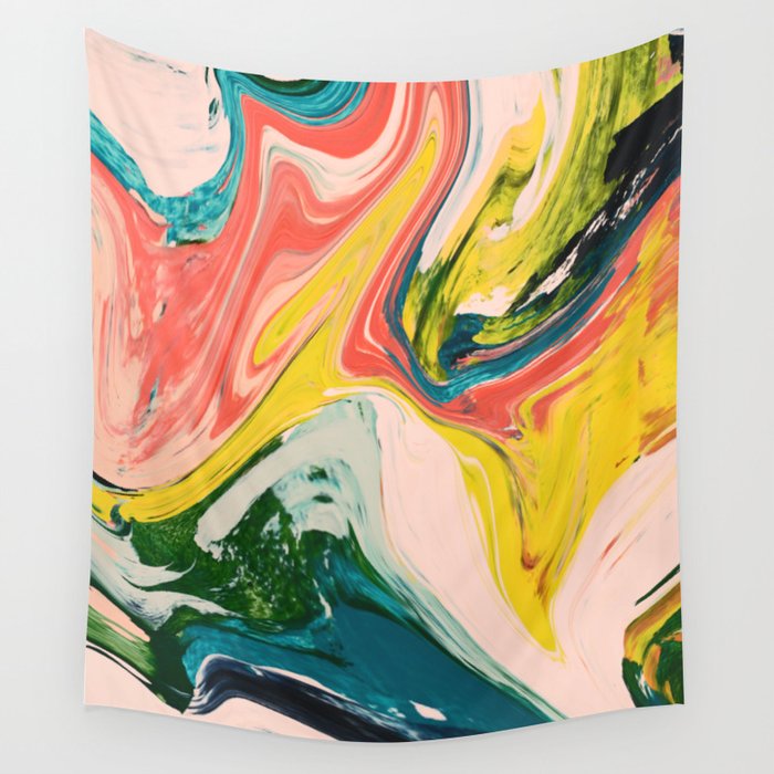 Revival: A colorful retro painting by Alyssa Hamilton Art   Wall Tapestry Gallery Image 4