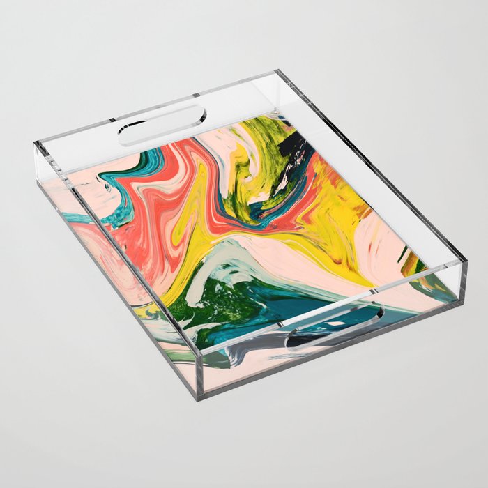 Revival: A colorful retro painting by Alyssa Hamilton Art   Acrylic Tray Gallery Image 1