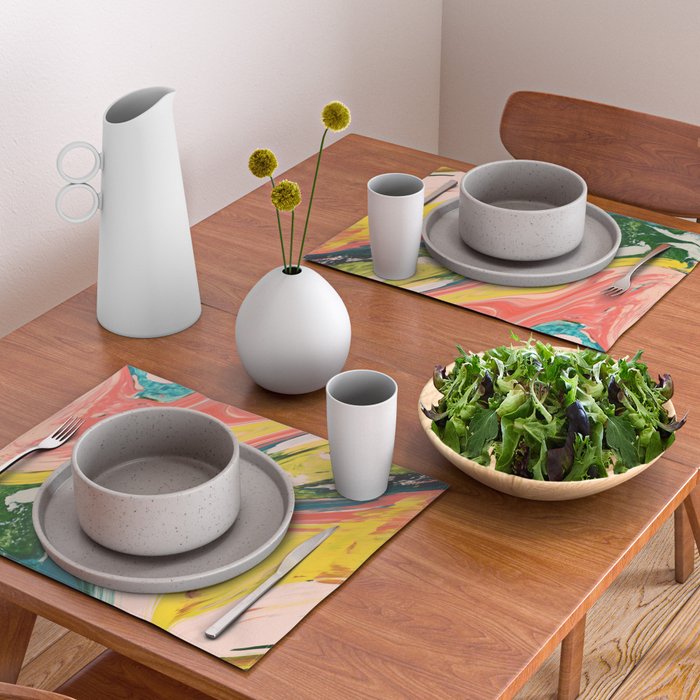 Revival: A colorful retro painting by Alyssa Hamilton Art   Placemat Gallery Image 2