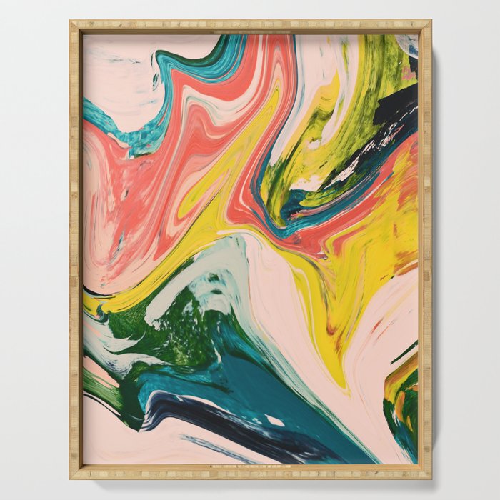 Revival: A colorful retro painting by Alyssa Hamilton Art   Serving Tray Gallery Image 1