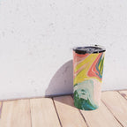 Revival: A colorful retro painting by Alyssa Hamilton Art   Travel Mug Gallery Image 4