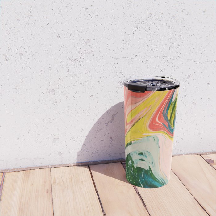 Revival: A colorful retro painting by Alyssa Hamilton Art   Travel Mug Gallery Image 4