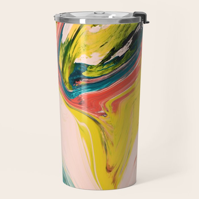 Revival: A colorful retro painting by Alyssa Hamilton Art   Travel Mug Gallery Image 2