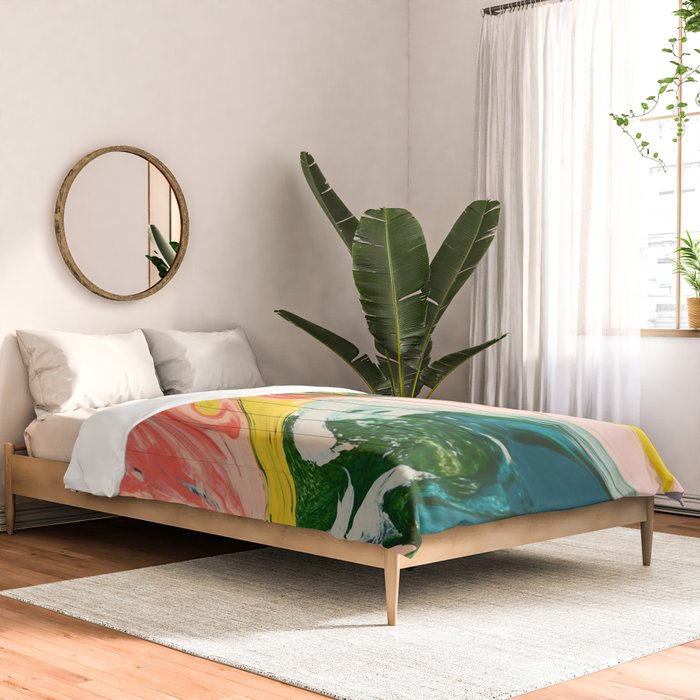 Revival: A colorful retro painting by Alyssa Hamilton Art   Comforter Gallery Image 2