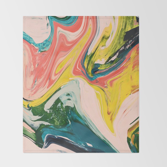Revival: A colorful retro painting by Alyssa Hamilton Art   Throw Blanket Gallery Image 2