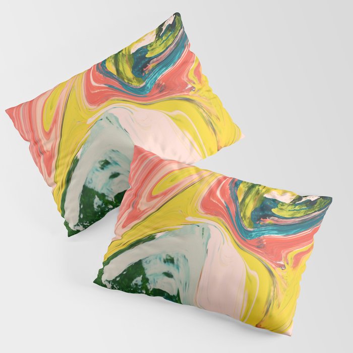Revival: A colorful retro painting by Alyssa Hamilton Art   Pillow Sham Gallery Image 1