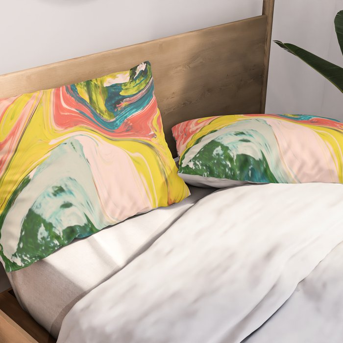 Revival: A colorful retro painting by Alyssa Hamilton Art   Pillow Sham Gallery Image 2