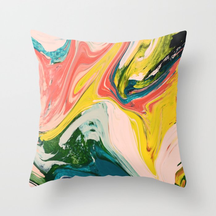 Revival: A colorful retro painting by Alyssa Hamilton Art   Throw Pillow Gallery Image 6