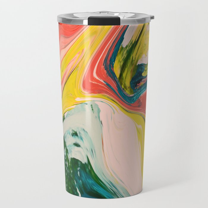 Revival: A colorful retro painting by Alyssa Hamilton Art   Travel Mug Gallery Image 1