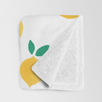 Sunny Mediterranean Lemon Pattern  Summer Coastal Vibes Throw Blanket Gallery Image 3