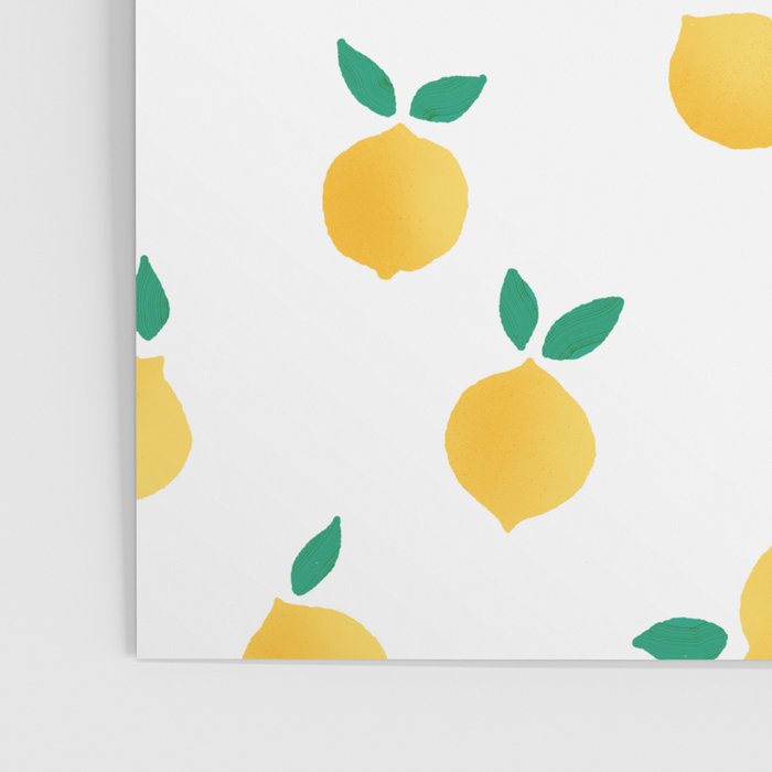 Sunny Mediterranean Lemon Pattern  Summer Coastal Vibes Poster Gallery Image 3
