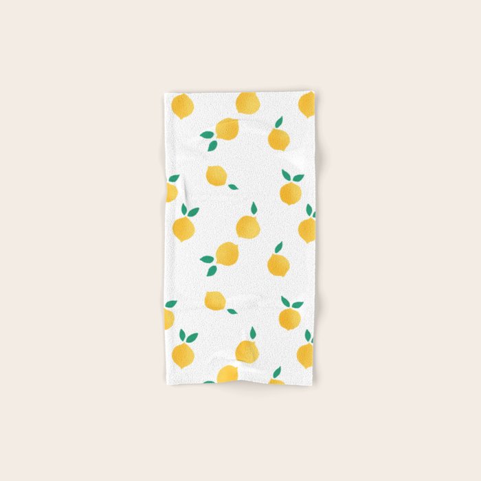 Sunny Mediterranean Lemon Pattern  Summer Coastal Vibes Bath Towel Gallery Image 1