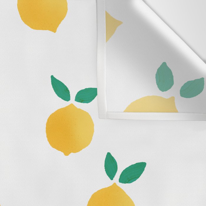Sunny Mediterranean Lemon Pattern  Summer Coastal Vibes Wall Tapestry Gallery Image 3