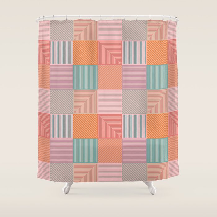 Flower Fields Abstract Shower Curtain Gallery Image 1