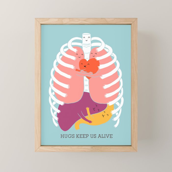 Hugs keep us alive Mini Art Print Gallery Image 1