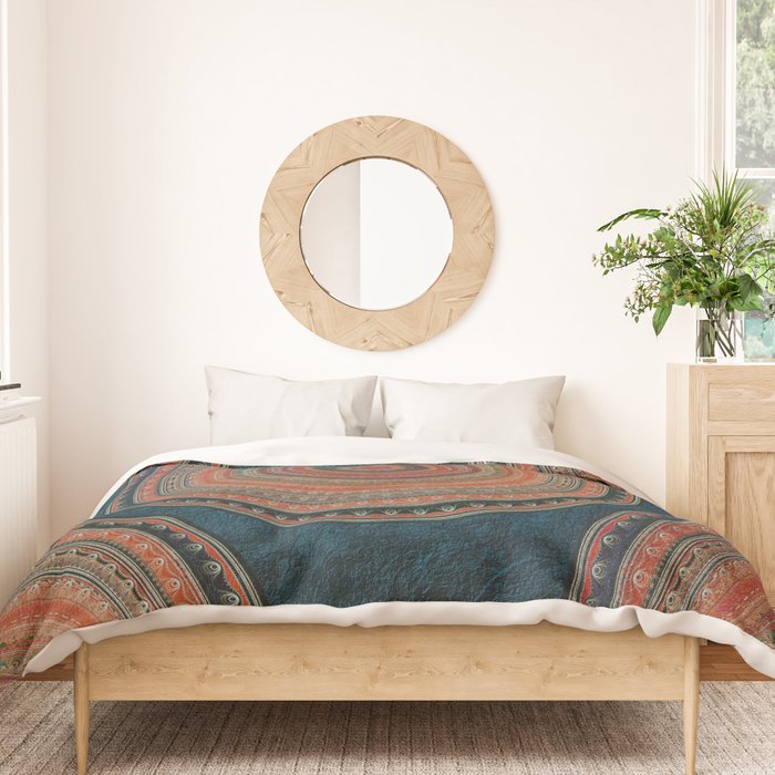 Earth Tone Colored Mandala Duvet Cover Gallery Image 3