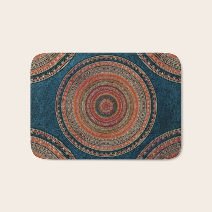 Earth Tone Colored Mandala Bath Mat Gallery Image 1