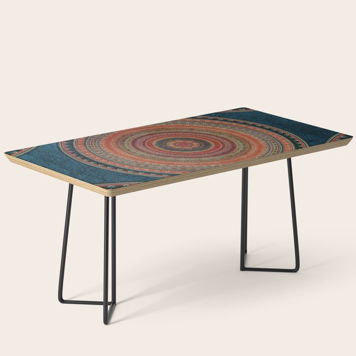 Earth Tone Colored Mandala Coffee Table Gallery Image 1