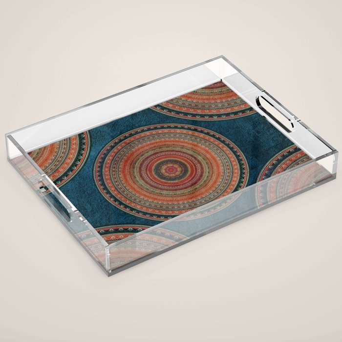 Earth Tone Colored Mandala Acrylic Tray Gallery Image 1