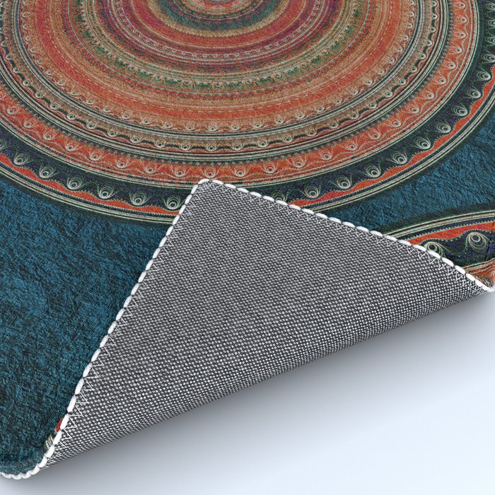 Earth Tone Colored Mandala Rug Gallery Image 4