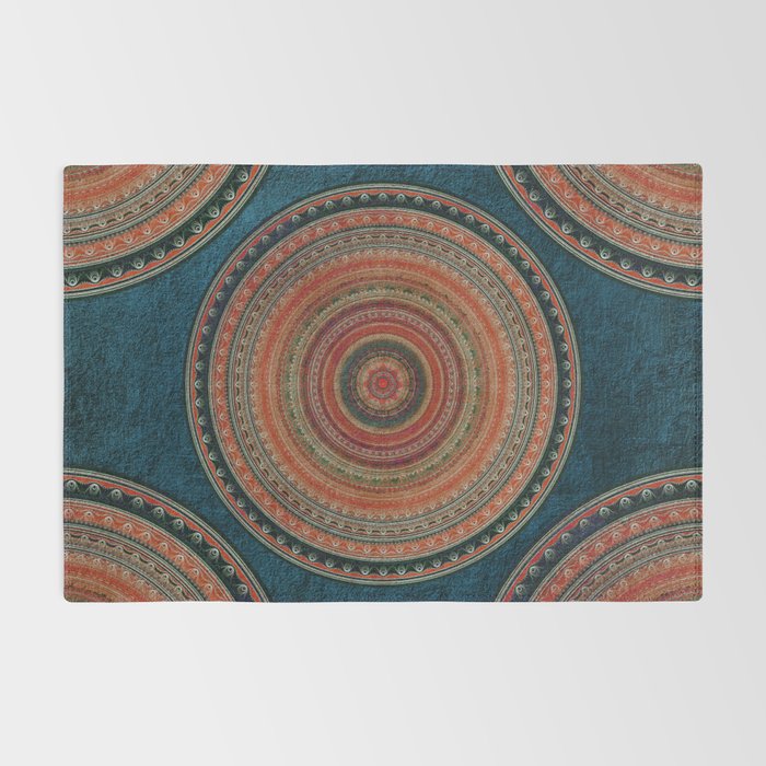 Earth Tone Colored Mandala Rug Gallery Image 2