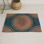 Earth Tone Colored Mandala Rug Gallery Image 1