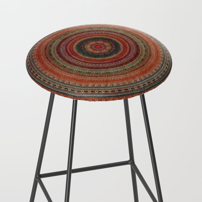 Earth Tone Colored Mandala Stool Gallery Image 2