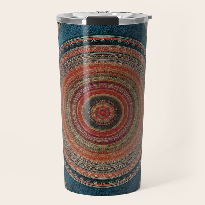 Earth Tone Colored Mandala Travel Mug Gallery Image 1