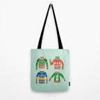 Vintage Ugly Christmas Sweaters: Mint Green Edition Tote Bag Gallery Image 2