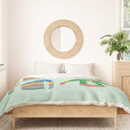 Vintage Ugly Christmas Sweaters: Mint Green Edition Duvet Cover Gallery Image 3