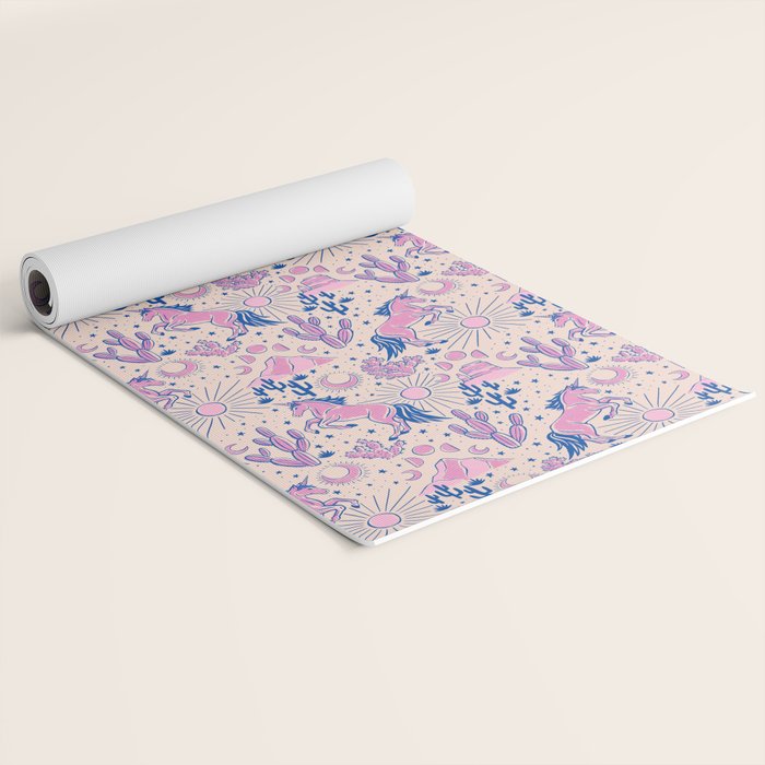Desert Unicorn - pink and ultramarine  Yoga Mat Gallery Image 2