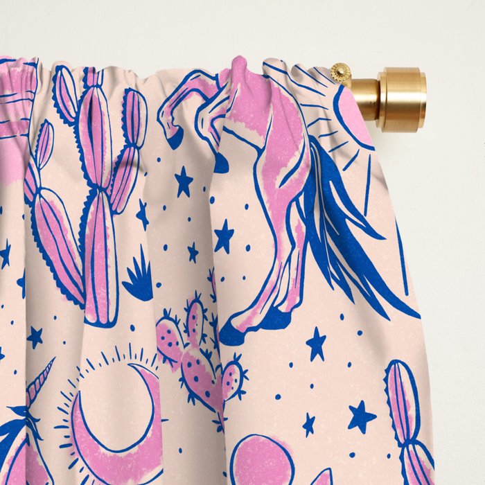 Desert Unicorn - pink and ultramarine  Window Curtain Gallery Image 2