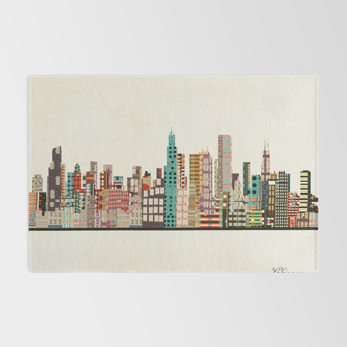 chicago city skyline Rug Gallery Image 2