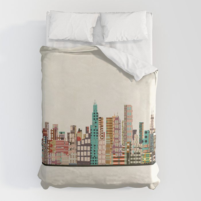 chicago city skyline Duvet Cover Gallery Image 6