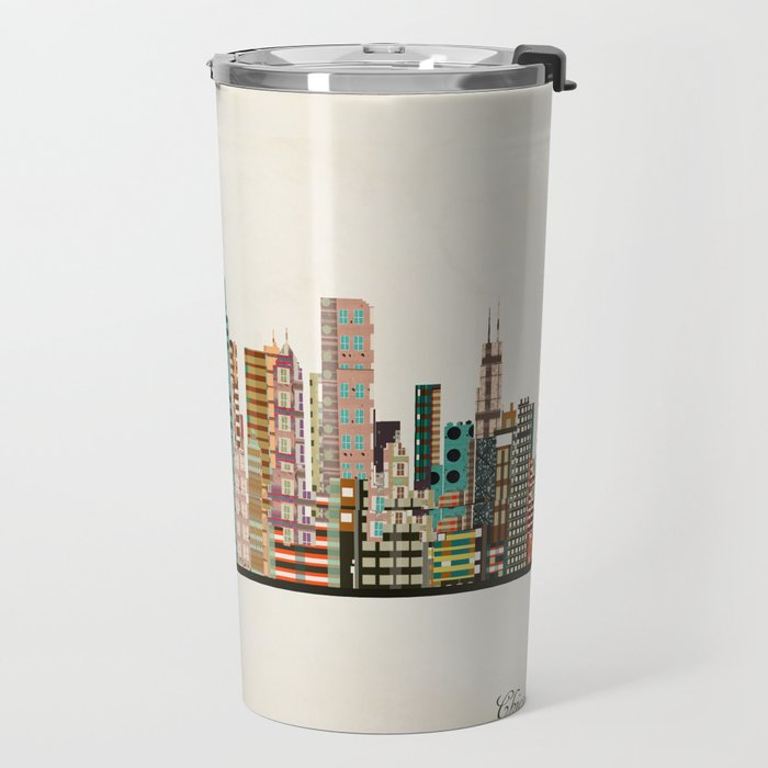 chicago city skyline Travel Mug Gallery Image 2