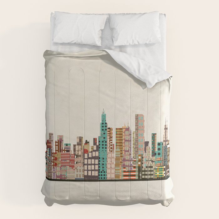 chicago city skyline Comforter Gallery Image 6