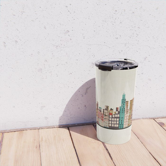 chicago city skyline Travel Mug Gallery Image 4