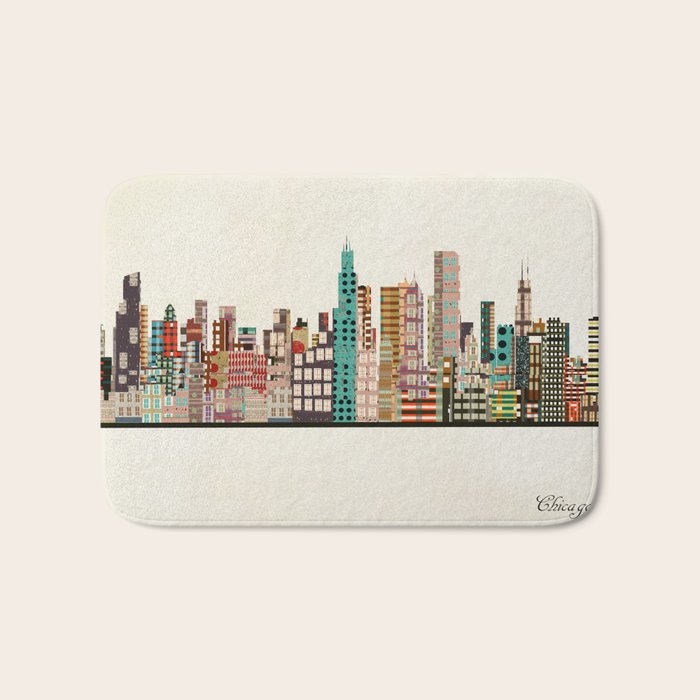 chicago city skyline Bath Mat Gallery Image 1