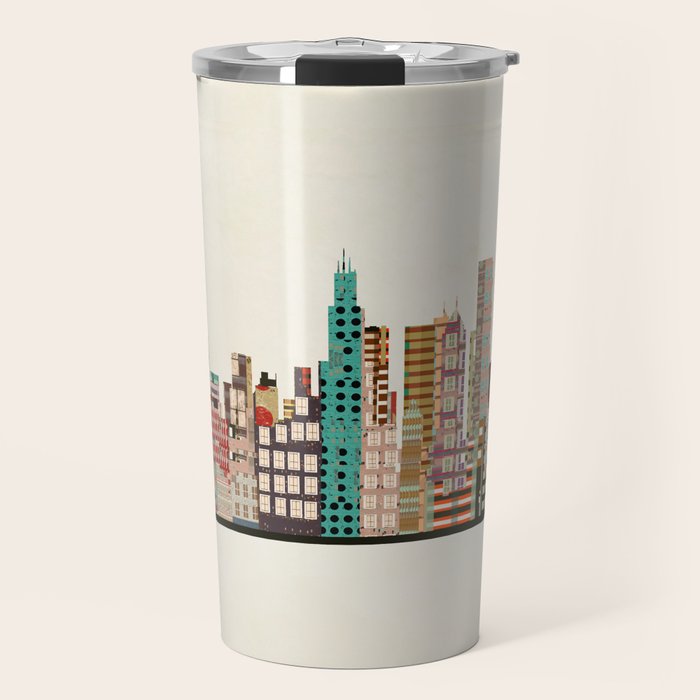 chicago city skyline Travel Mug Gallery Image 1