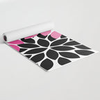 Bold Colorful Hot Pink Black Dahlia Flower Burst Petals Yoga Mat Gallery Image 2